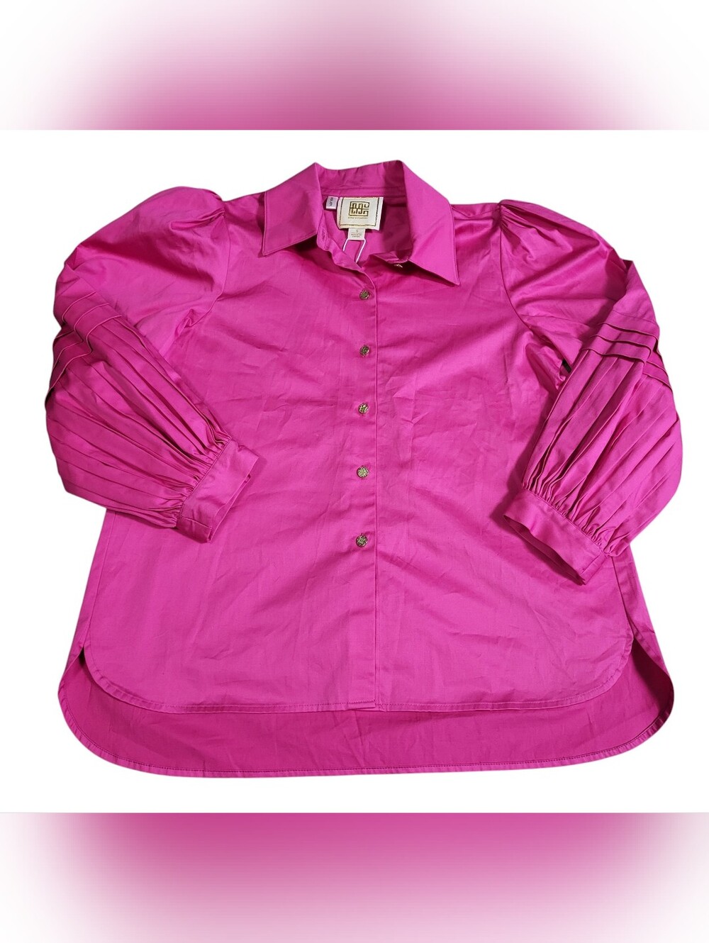 Emily McCarthy Women Long Sleeve Fuchsia Oxford Blouse Sz Small NEW With Tag